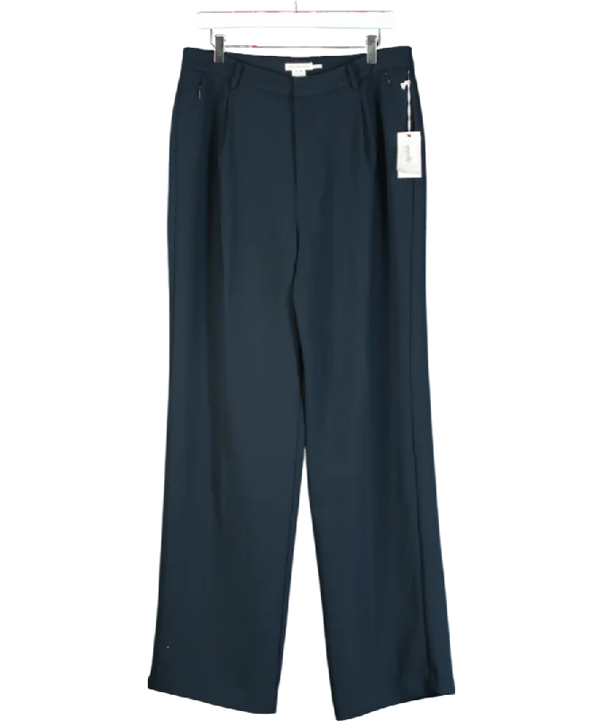 Good American Blue Luxe Column Suit Trousers W31 Trousers Flared Retro