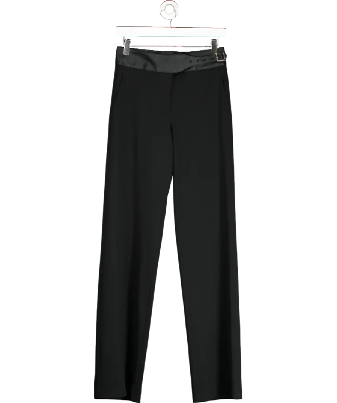 Liviana Conti Black Trouser With Eco-leather Belt UK XS Trousers Trousers Formal