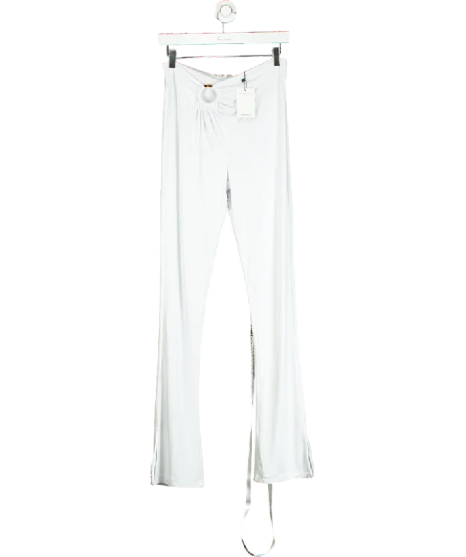 Mistress Rocks White Jersey Gathered Trousers UK S Trousers Leisure Comfortable