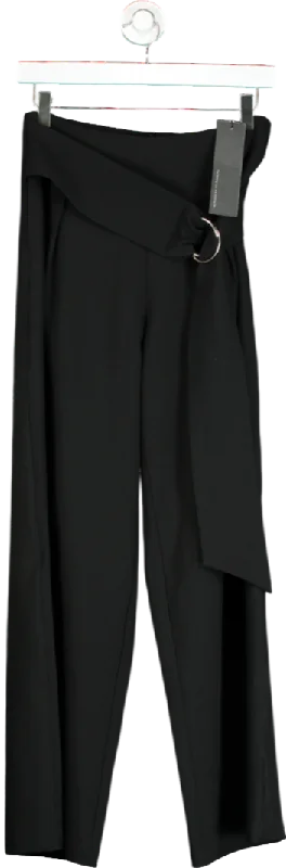 S.Deer Black Tailored Wide Leg Trousers UK S Trousers Denim Blue