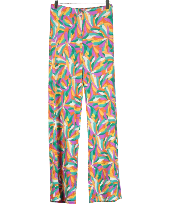 Y London Multicoloured Printed Elasticated Trouser One Size Trousers Culottes Wide Leg